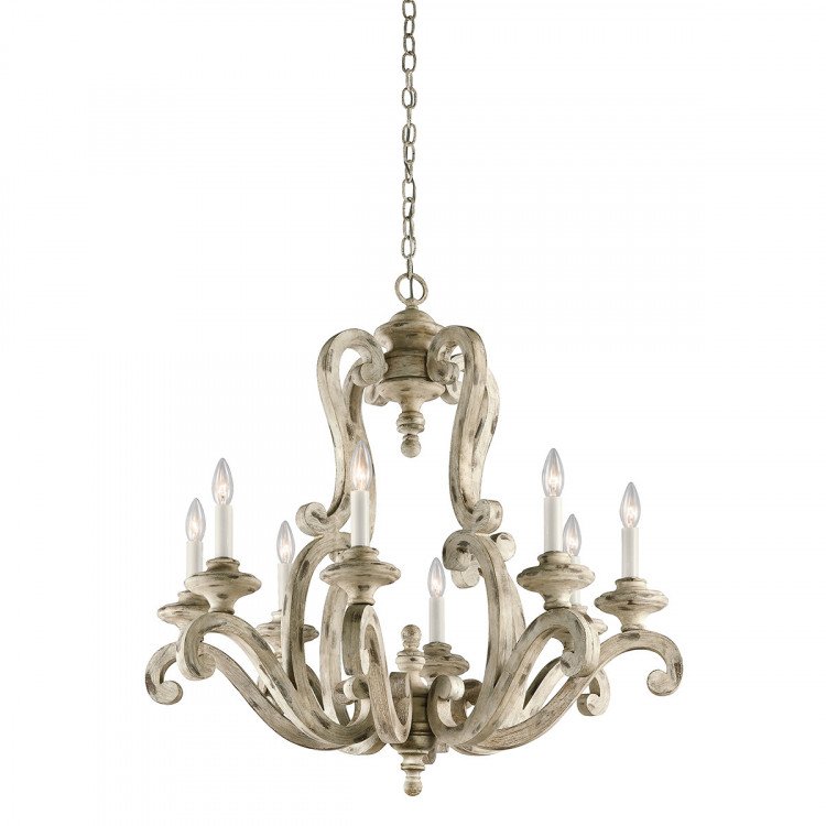 Distressed White Chandelier