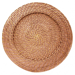 Round Amber Rattan Charger 13