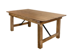 40 x 72 Chestnut Sweetheart Table