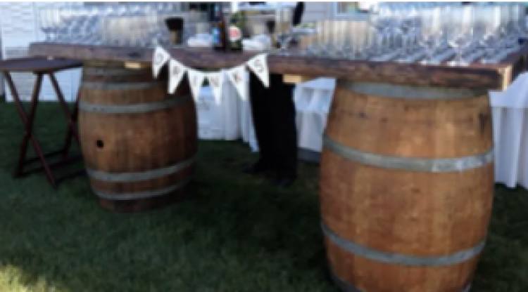 30 x 84 WINE BARREL TABLE/BAR