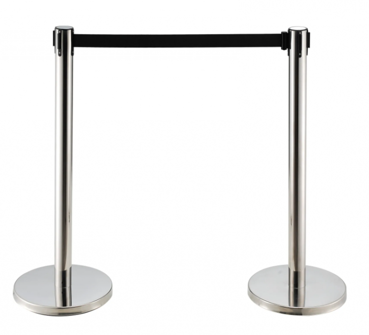 Retractable Stanchion With Black Belt